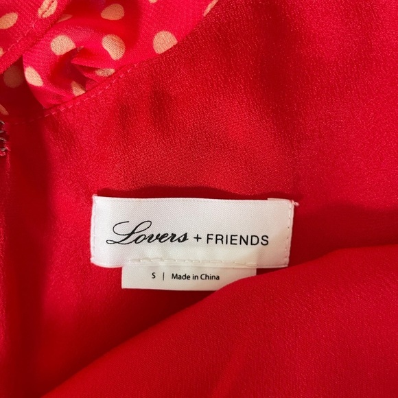 Lovers + Friends Sukey  Red Tiered Dot Midi Sundress in Strawberry - Picture 9 of 14